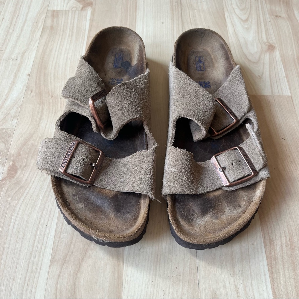 Birkenstock Softbed Tan Suede Size 38